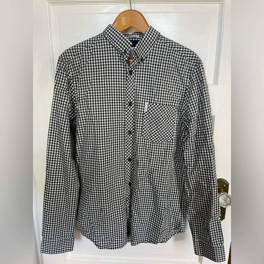 Ben Sherman Dark Green Gingham Button-Down
